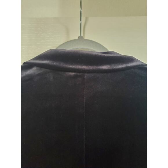 J.Jill Wearever Black Velour Knit Single Button Relaxed Jacket Blazer Sz Medium - Picture 9 of 11